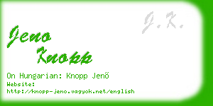 jeno knopp business card